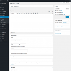 Page screenshot: Events &rarr; Add New