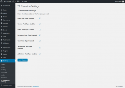 Page screenshot: Settings &rarr; TP Education Settings