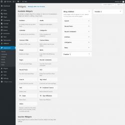 Page screenshot: Widgets &lsaquo; Test site &mdash; WordPress