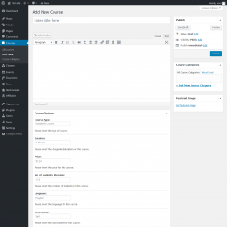 Page screenshot: Courses &rarr; Add New