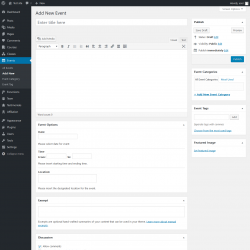 Page screenshot: Events &rarr; Add New