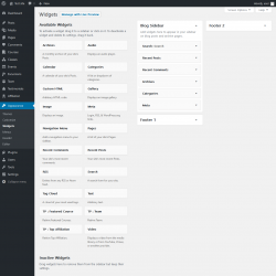 Page screenshot: Widgets &lsaquo; Test site &mdash; WordPress