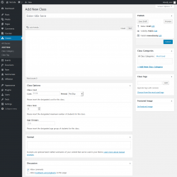 Page screenshot: Classes &rarr; Add New