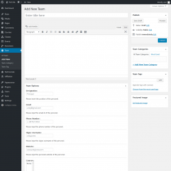 Page screenshot: Team &rarr; Add New