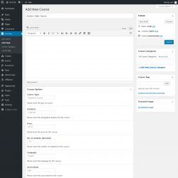 Page screenshot: Courses &rarr; Add New