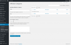 Page screenshot: Affiliation &rarr; Affiliation Category