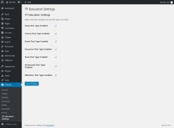 Page screenshot: Settings  &rarr; TP Education Settings
