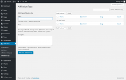 Page screenshot: Affiliation &rarr; Affiliation Tag