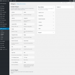 Page screenshot: Widgets &lsaquo; Test site &mdash; WordPress