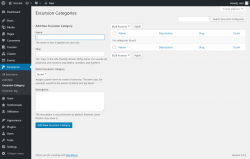 Page screenshot: Excursions &rarr; Excursion Category