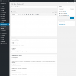 Page screenshot: Testimonials &rarr; Add New