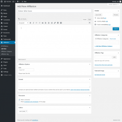 Page screenshot: Affiliation &rarr; Add New