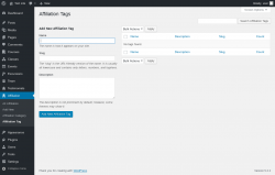 Page screenshot: Affiliation &rarr; Affiliation Tag
