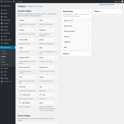 Page screenshot: Widgets &lsaquo; Test site &mdash; WordPress