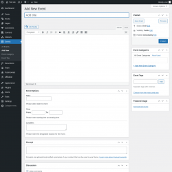 Page screenshot: Events &rarr; Add New
