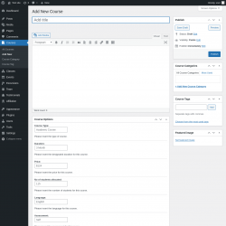 Page screenshot: Courses &rarr; Add New