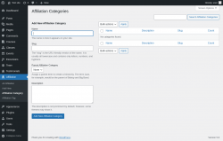 Page screenshot: Affiliation &rarr; Affiliation Category