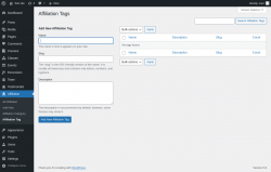 Page screenshot: Affiliation &rarr; Affiliation Tag