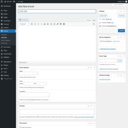 Page screenshot: Events &rarr; Add New