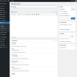 Page screenshot: Team &rarr; Add New
