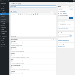 Page screenshot: Courses &rarr; Add New