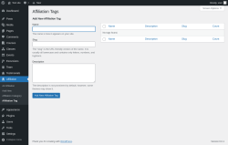 Page screenshot: Affiliation &rarr; Affiliation Tag