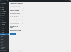 Page screenshot: Settings &rarr; TP Education Settings