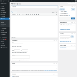 Page screenshot: Events &rarr; Add New