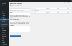 Page screenshot: Excursions &rarr; Excursion Category