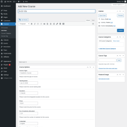 Page screenshot: Courses &rarr; Add New