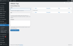 Page screenshot: Affiliation &rarr; Affiliation Tag