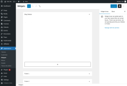 Page screenshot: Widgets &lsaquo; Test site &mdash; WordPress