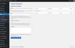 Page screenshot: Courses &rarr; Course Category