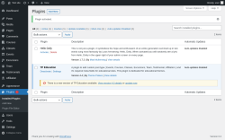 Page screenshot: Plugins &lsaquo; Test site &mdash; WordPress