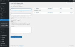 Page screenshot: Excursions &rarr; Excursion Category