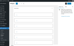 Page screenshot: Widgets &lsaquo; Test site &mdash; WordPress