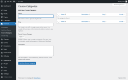 Page screenshot: Courses &rarr; Course Category