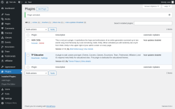 Page screenshot: Plugins &lsaquo; Test site &mdash; WordPress