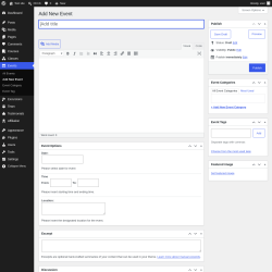 Page screenshot: Events &rarr; Add New Event