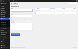 Page screenshot: Events &rarr; Event Tag