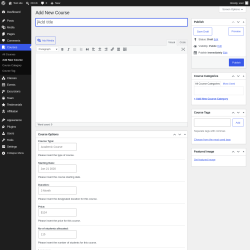 Page screenshot: Courses &rarr; Add New Course