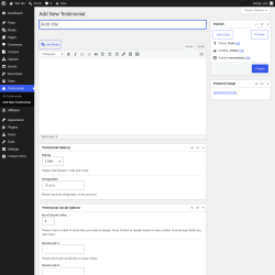 Page screenshot: Testimonials &rarr; Add New Testimonial