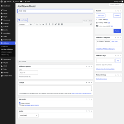 Page screenshot: Affiliation &rarr; Add New Affiliation