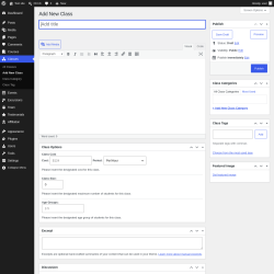 Page screenshot: Classes &rarr; Add New Class