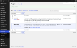 Page screenshot: Plugins &lsaquo; Test site &mdash; WordPress