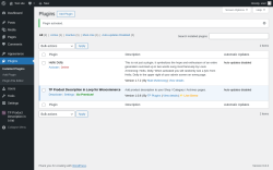 Page screenshot: Plugins ‹ Test site — WordPress