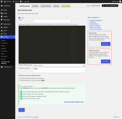 Page screenshot: Settings &rarr; Tracking Code Manager &rarr; Add New Script