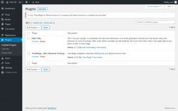 Page screenshot: Plugins &lsaquo; Test site &mdash; WordPress