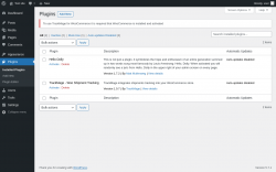 Page screenshot: Plugins &lsaquo; Test site &mdash; WordPress