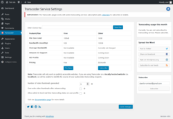 Page screenshot: Transcoder